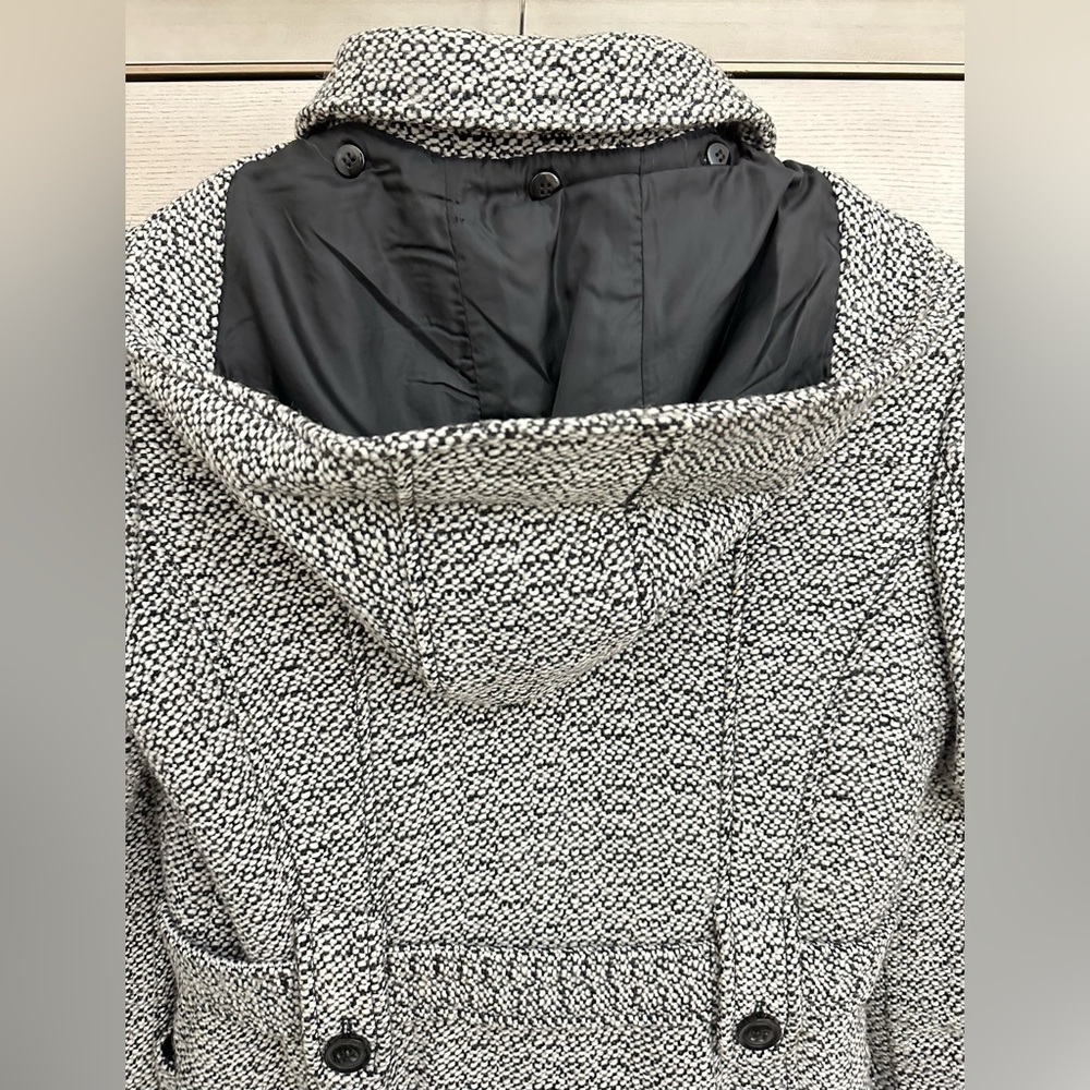 Gallery New York Belted Tweed Coat with Hood - Size L - Picture 5 of 10
